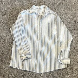 Men's Light Blue Striped Button Down Shirt